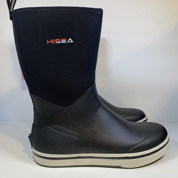 HISEA Shoes Hisea Men Deck Rain Boots Mid Calf Waterproof Arch